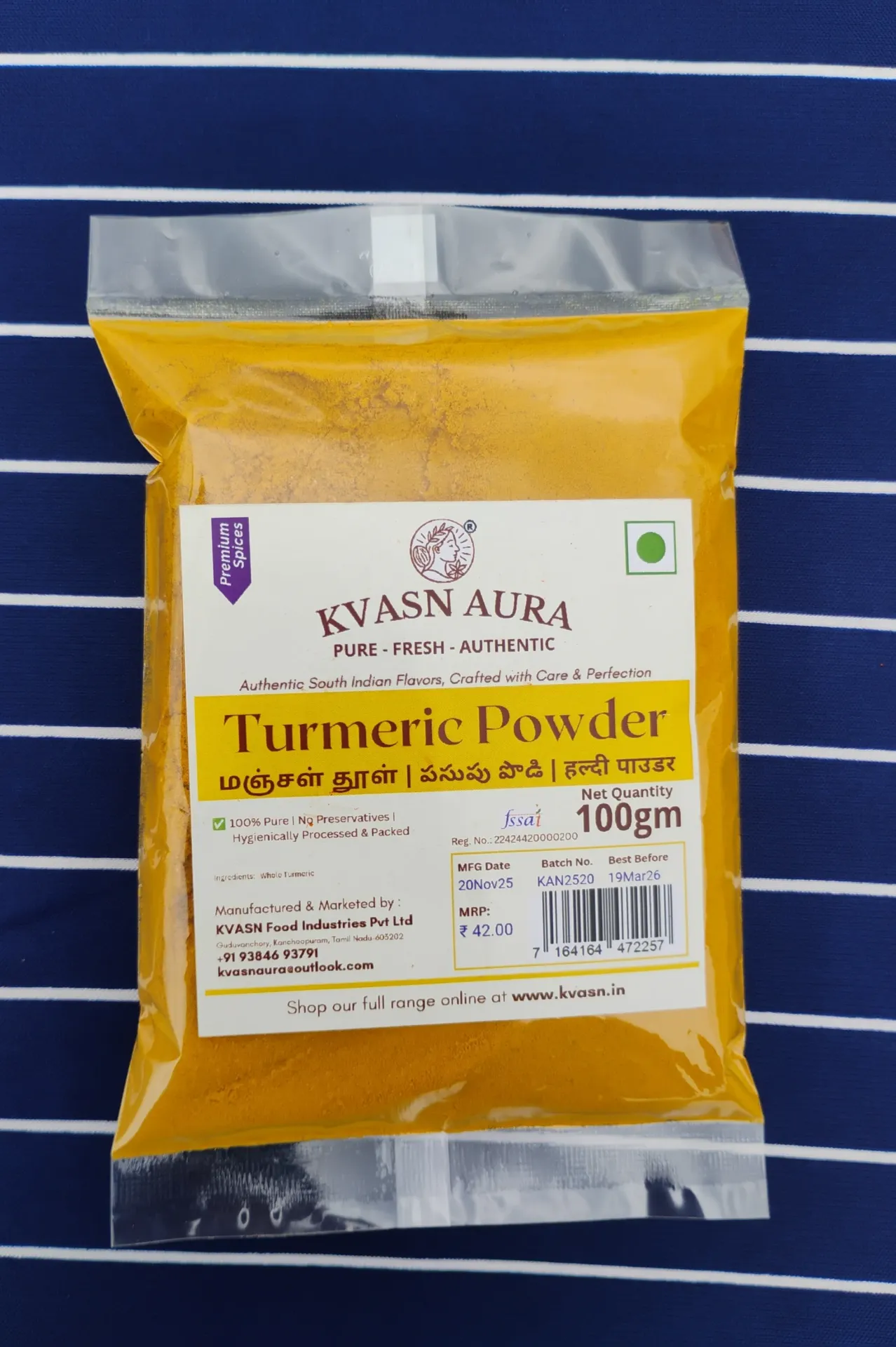[KVASNAURA-TUR-250G-PP] Turmeric Powder High-Curcumin (250 Gram)
